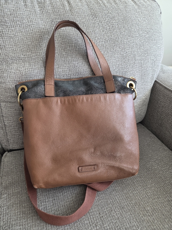 Fossil Handbags - Fossil Brown Leather Tote Bag with Shoulder Strap